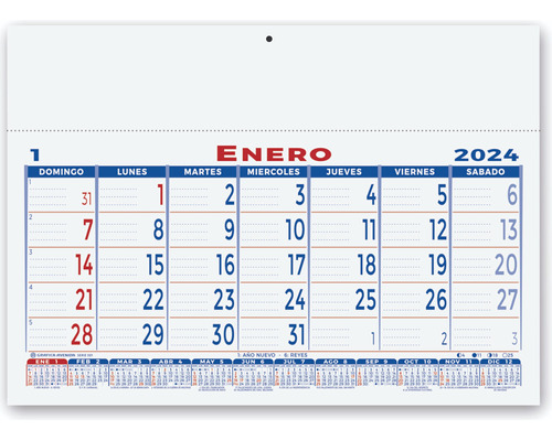 Almanaque Calendario  Agenda Mural S/publicidad X1u. 