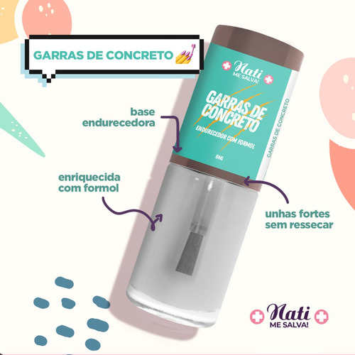 Imagem 2 de 10 de Kit Esmaltes Fortalecedor Nati Me Salva Necessaire Premium