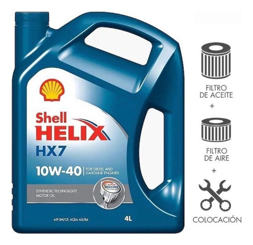Aceite Shell Hx7 10w40 + Kit Filtros Honda Civic 1.8