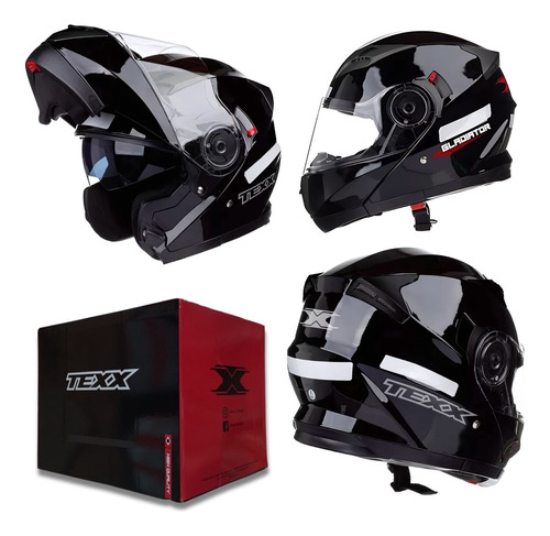 Capacete Escamoteavel Texx Gladiator V3 Robocop Oculos Solar