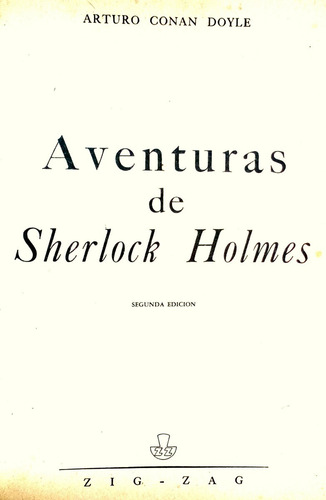 Aventuras Sherlock Holmes Arthur Conan Doyle Vintage Zig-zag (Usado)