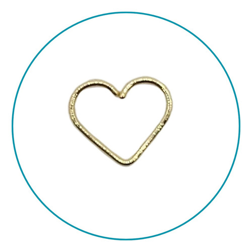 Piercing Corazón Helix Daith 10mm De Oro 10k Color Dorado