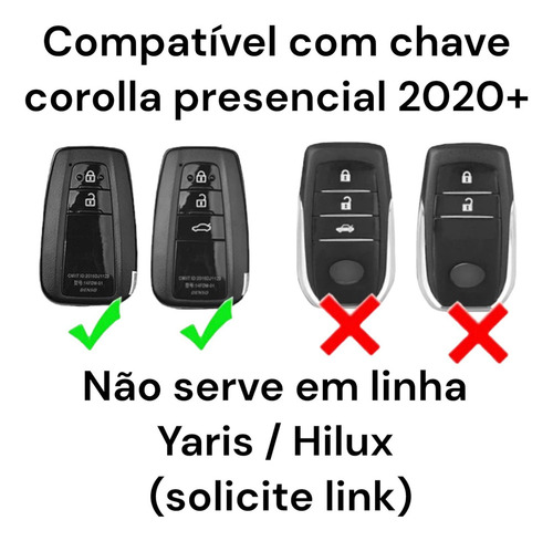 Capa Chave Chaveiro Metal Toyota Corolla Presença Premium