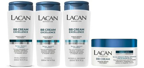 Kit Lacan Bb Cream Shampoo Condicionador Leave-in Mascara