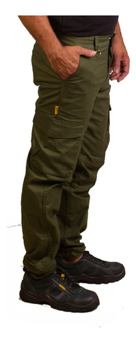 Pantalon Cargo Jogger Hombre Pulqui Gabardina Elastizada 