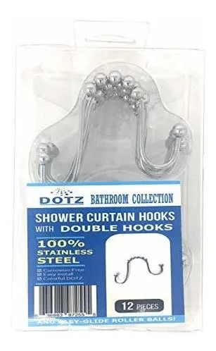 Ganchos Para Cortina De Baño De Acero Inoxidable, Set De 12