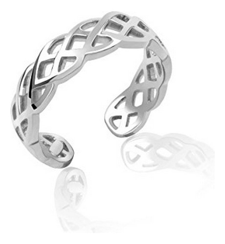 Anillo Para Pie - Sterling Silver Braided Weave Toe Ring