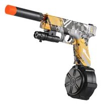 Comprar Pistola Hidrogel Automática Glock 3 Cargadores Tambor Laser