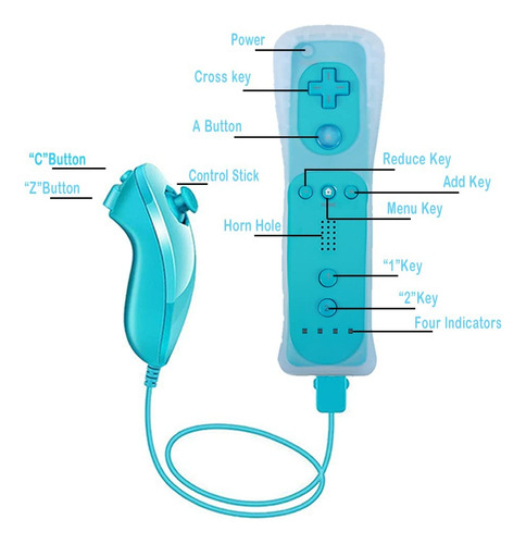 Mote Nunchuk Control Joystick 2 En 1 Mando Para Wii / Wii U