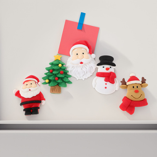 Abalorios Magnéticos De Navidad Para Nevera, 5 Unidades