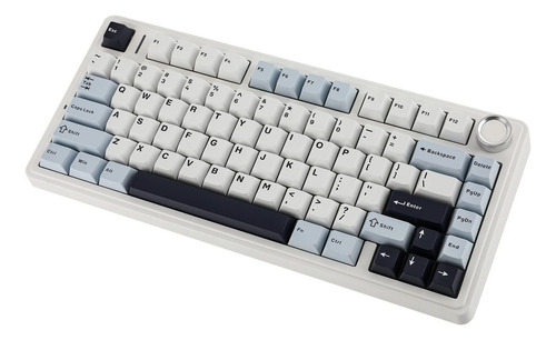 Teclado Mecânico Epomaker X Aula F75 Sem Fio Cor Azul Us Azul Inglês Us