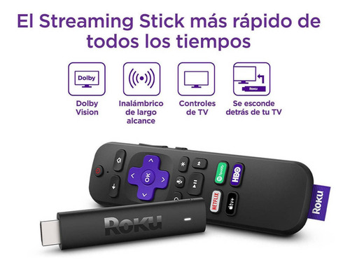 Roku Tv Streaming Stick 4k Hdr Inalámbrico Rok3820mx