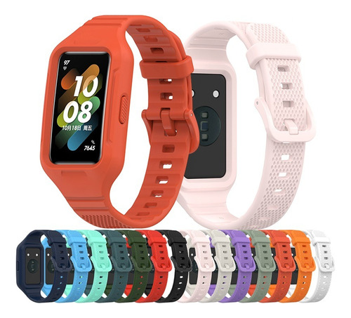 Correa Case Para Huawei Band 8 7 6 De Silicón Texturizado