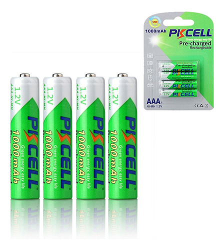 Paquete 8 Pilas Recargables Aaa Baterías Nimh 1000mah Pkcell
