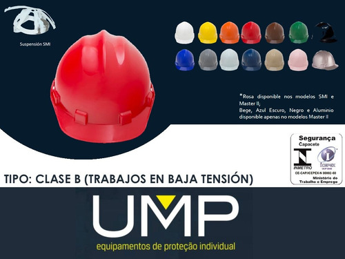 Imagen 1 de 4 de Casco De Seguridad Rojo Completo (c/arnes Y Barbijo)