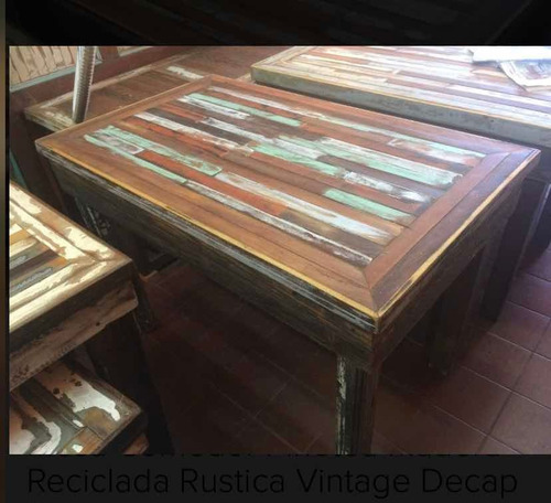 Mesa Comedor 1.40 X 0.80 Vintage Rustica Antigua Maciza