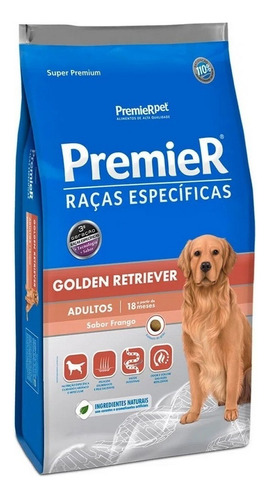Premier Ração Cachorro Golden Retriever Adulto Frango 12kg