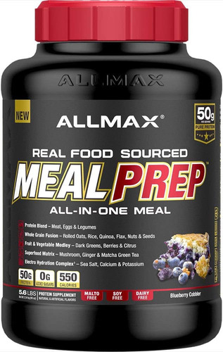 Allmax Meal Prep 5.6 Lb 20 Serv / Proteína Reemplazo Comidas Sabor Blueberry Cobbler