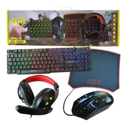 Combo Gamer 4 En 1 Teclado Luces Mouse Coltienda