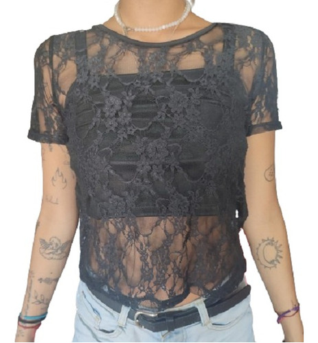 Blusa Encaje Con Top