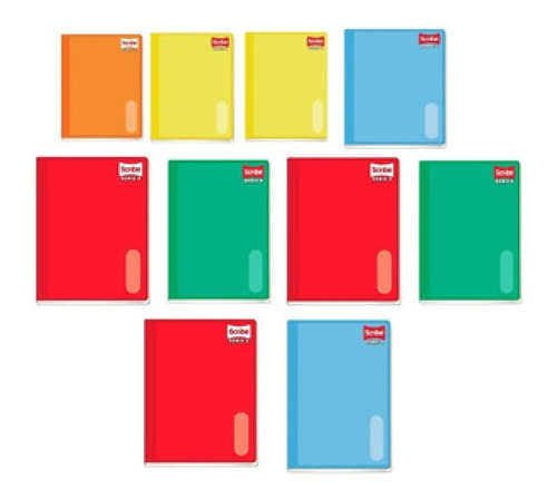 24 Cuaderno Colegial Scribe Cosido 100 Hjs Cuadro Chico 5mm Color Multicolor
