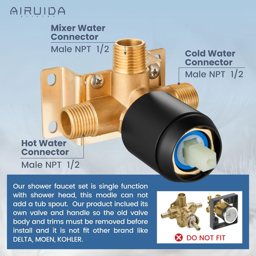 Airuida Grifo De Ducha Sistema De Ducha De Lluvia De Baño