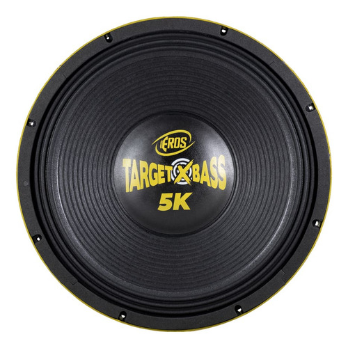 Alto Falante Eros Target Xbass 5k Woofer 2500w 15 Polegadas Cor 4 Ohms - Amarelo
