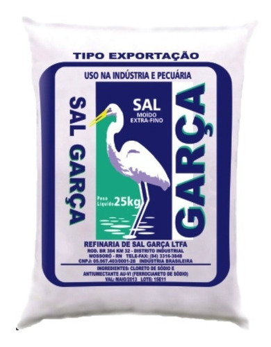Sal Branco Para Bovinos Tipo Exportação Saco Com 25 Kg