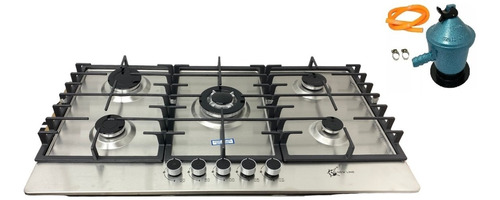 Cocina Encimera A Gas 5 Hornilla + Kit Regulador De Gas