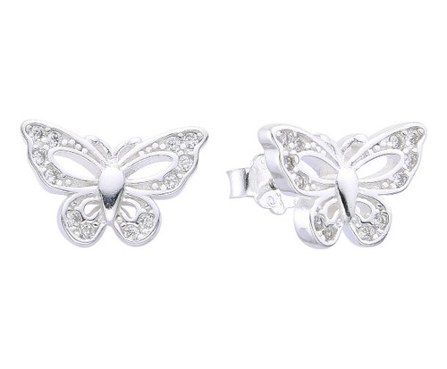 Zarcillos De Mariposa En Plata 925