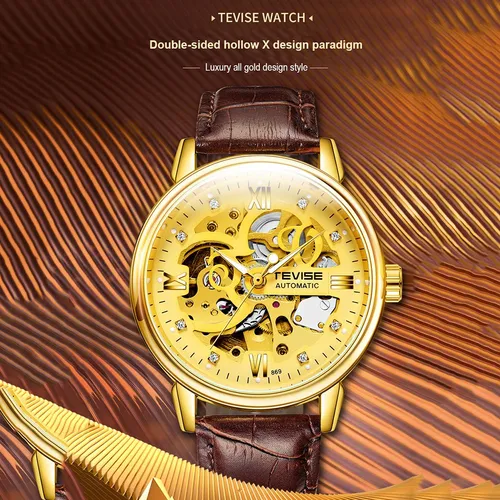 Tevise Relojes Hombre Automático Esqueleto Mecánico