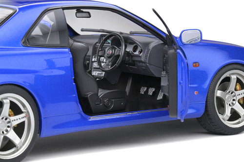 Miniatura Nissan Skyline Gt-r (r34) 1999 Azul Bayside 1:18 Solido
