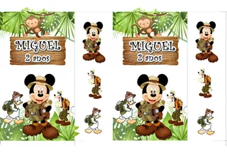 40 Sacolinha Personalizada Mickey Safari Presente