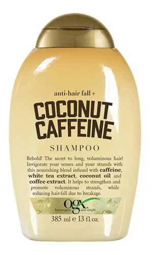 Shampoo Ogx, Aceite De Coco Y Extracto De Café,anticaída
