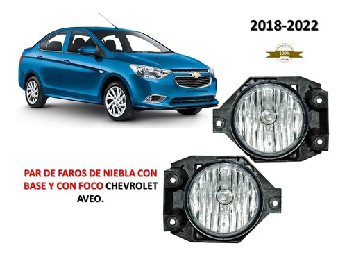 Par De Faros Niebla C/base C/foco Chevrolet Aveo 2018-2022