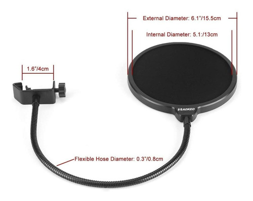 Filtro Pop Con Soporte Flexible Para Micrófono Profesional