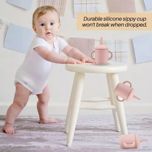 Mintlyfe Vasos de silicona para bebés con tapas, taza de