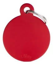 Comprar Chapa Identificatoria Para Mascotas My Familly Big Round Rojo Grabado Instantáneo