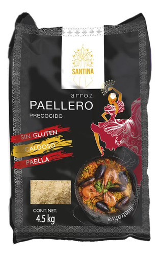 Arroz Precocido Redondo Paellero 4.5 Kg Santina