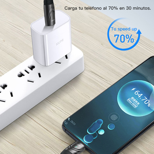 Kumi B1 Cable De Datos Usb C/tipo C Carga Rapida 100w 1.2m