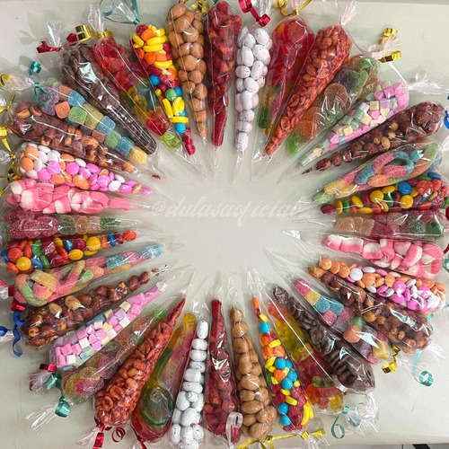 Bolsitas Célofan Gomitas Y Botanas Mesa De Dulces 25 Pzas