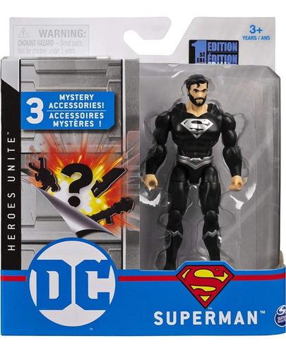 Figura Superman Traje Negro 1ra Edición Heroes United Dc