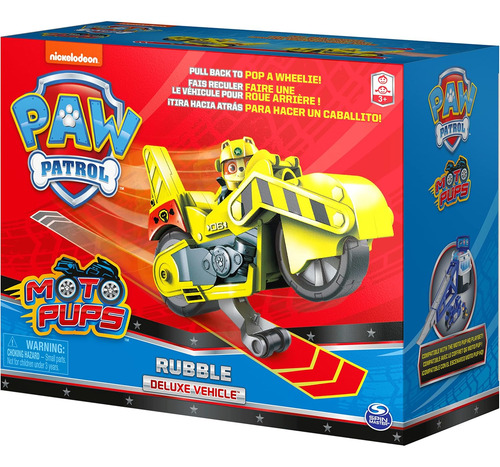 Motocicleta Moto Pups Paw Patrol Con Figura De Rubble