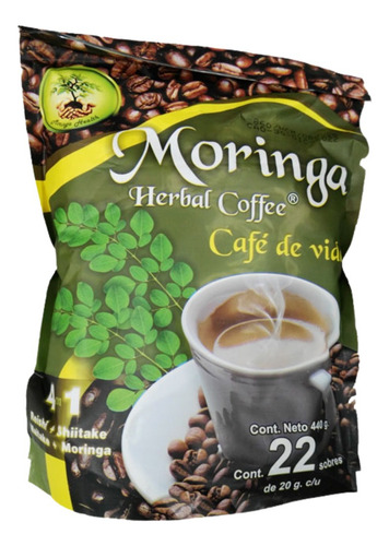 Moringa Herbal Coffee Bolsa Con 22 Sobres Con Stevia