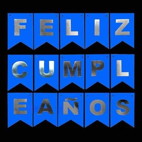 Imagen 4 de 5 de Set Fiesta Cumpleaños Plata & Blue Light Premium Completa.