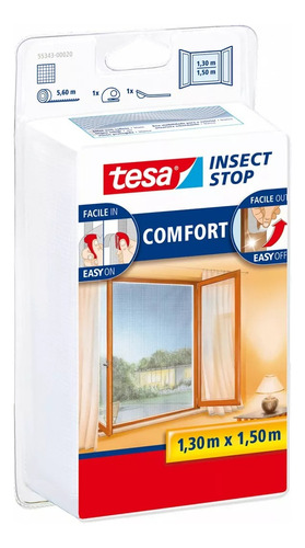 Malla Mosquitera 1.30x1.50mt Comfort Ventana Blanco Tesa