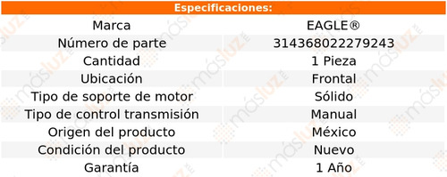 1) Soporte Motor Del Toyota Camry 2.0l 4 Cil Std 83/86 Eagle