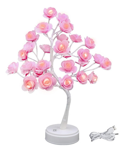 ~? Iticdecor Rose Tree Lamp 30 Led Beside Night Light Usb Ba