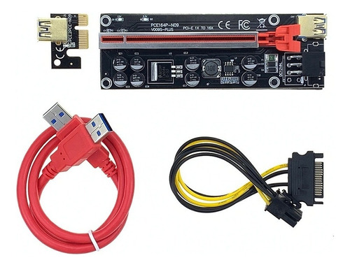 Riser 1x A 16x V 009s Plus Pci-e Cable Usb3.0 Cripto Miner Color Rojo