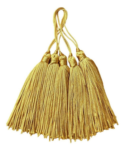 Franjas De Seda Pingente Tassel Preto 25 Unidades Cor Dourada